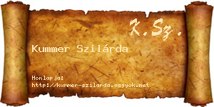 Kummer Szilárda névjegykártya